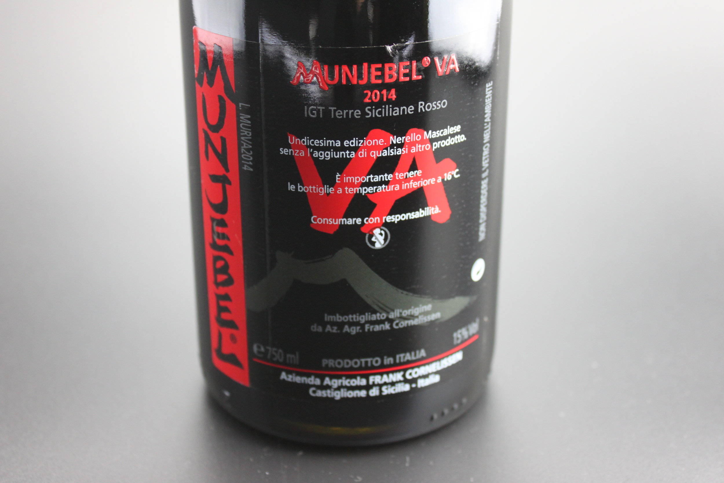 Sommelier at Home Frank Cornelissen Munjebel VA 2014