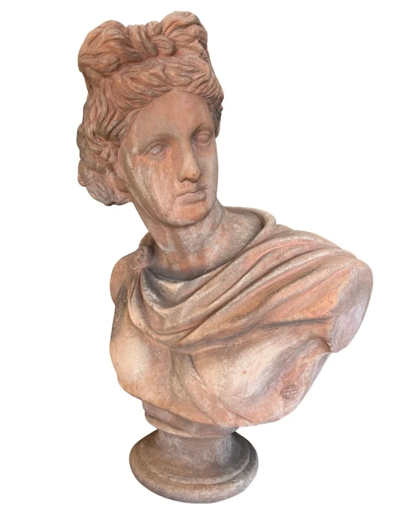 Italian Terracotta Garden Bust Apollo  (3).jpg
