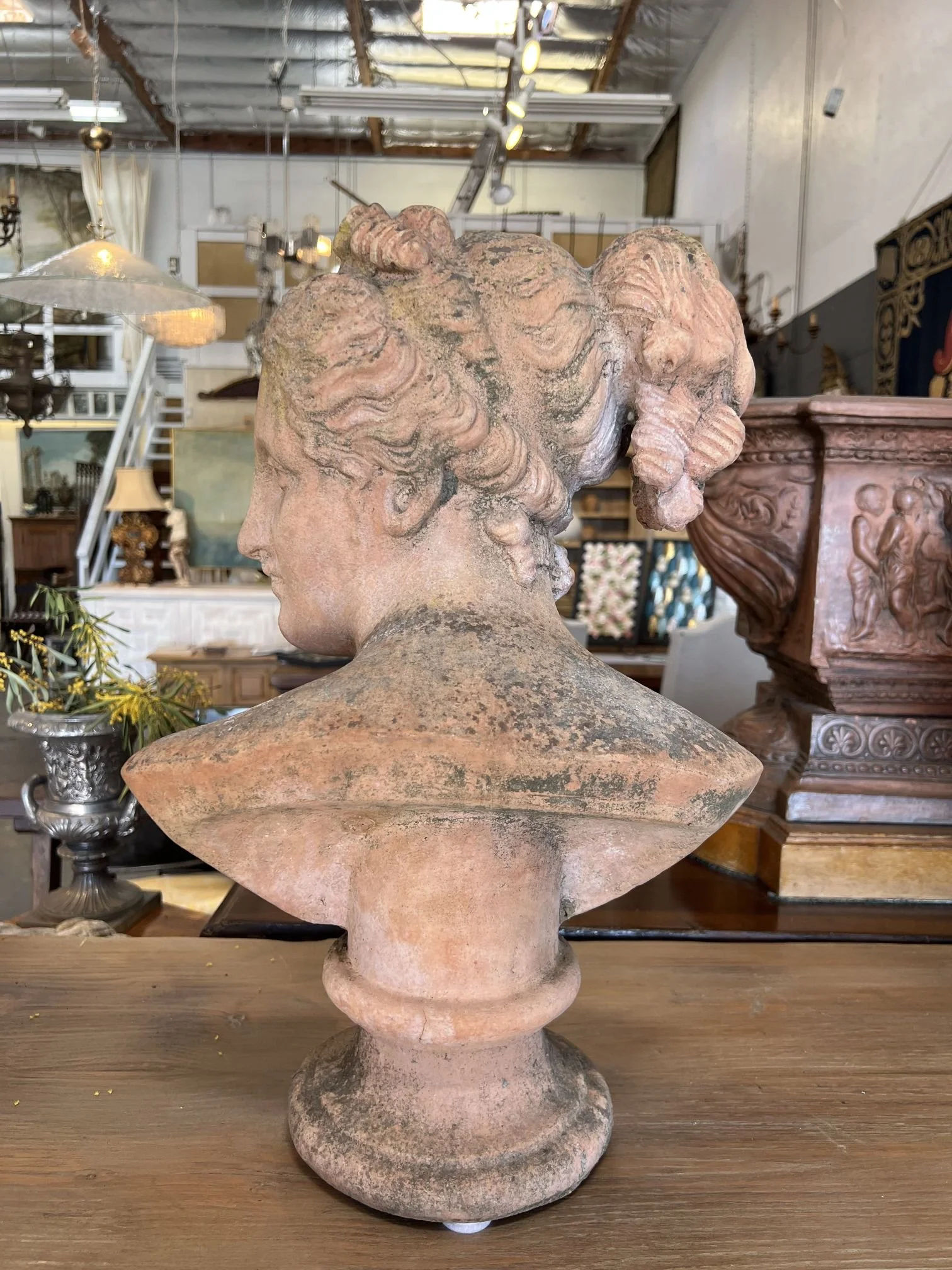 Italian Terracotta Garden Bust Galatea  (5).jpg