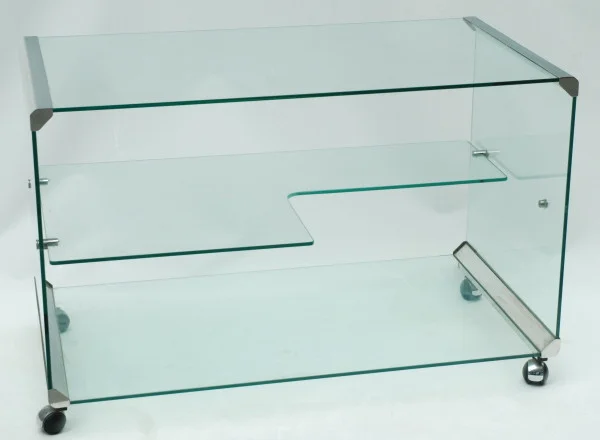 Chromed Glass Bar Cart and Trolley