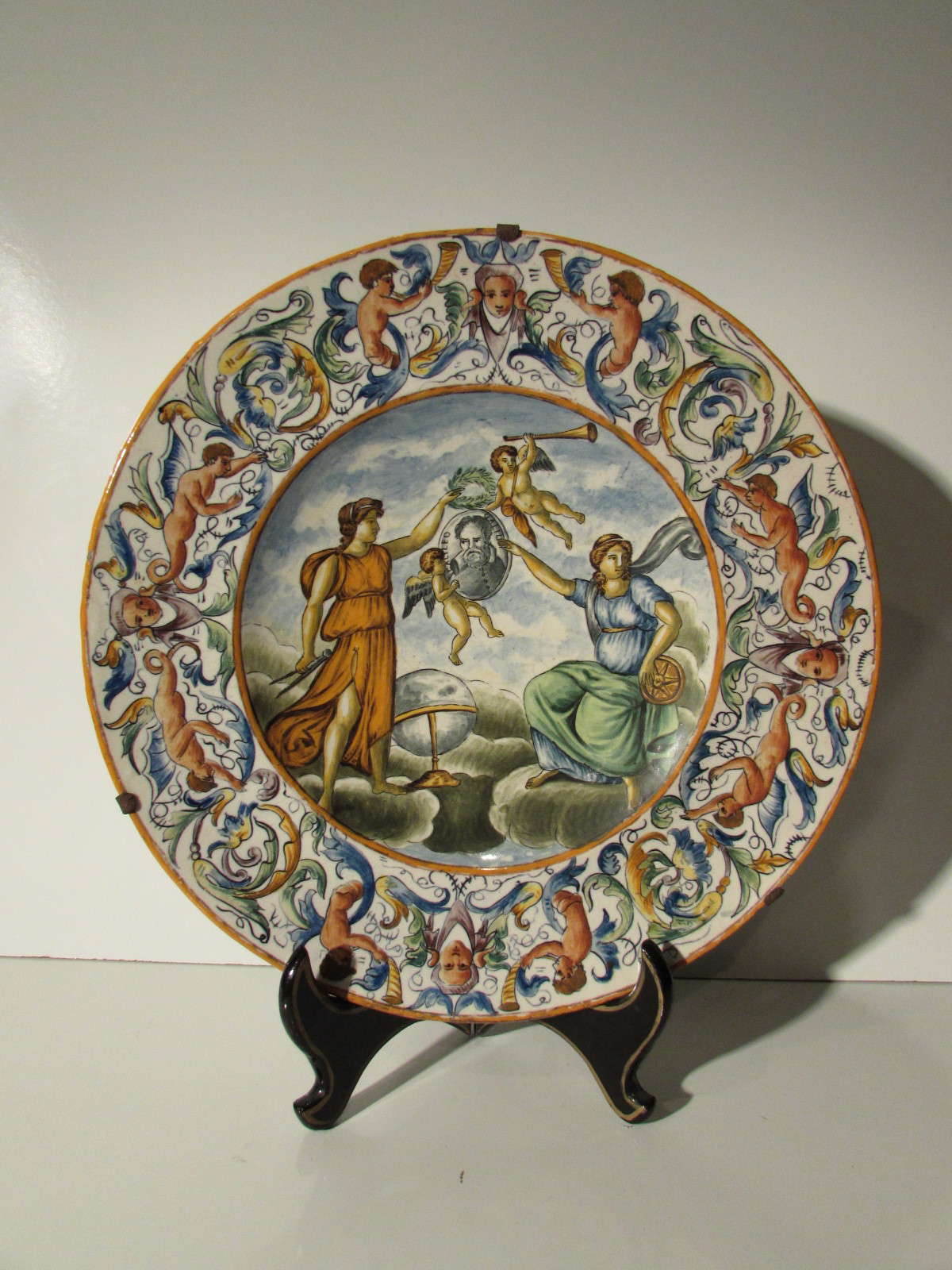 Ceramic plate decorated with allegorical scene