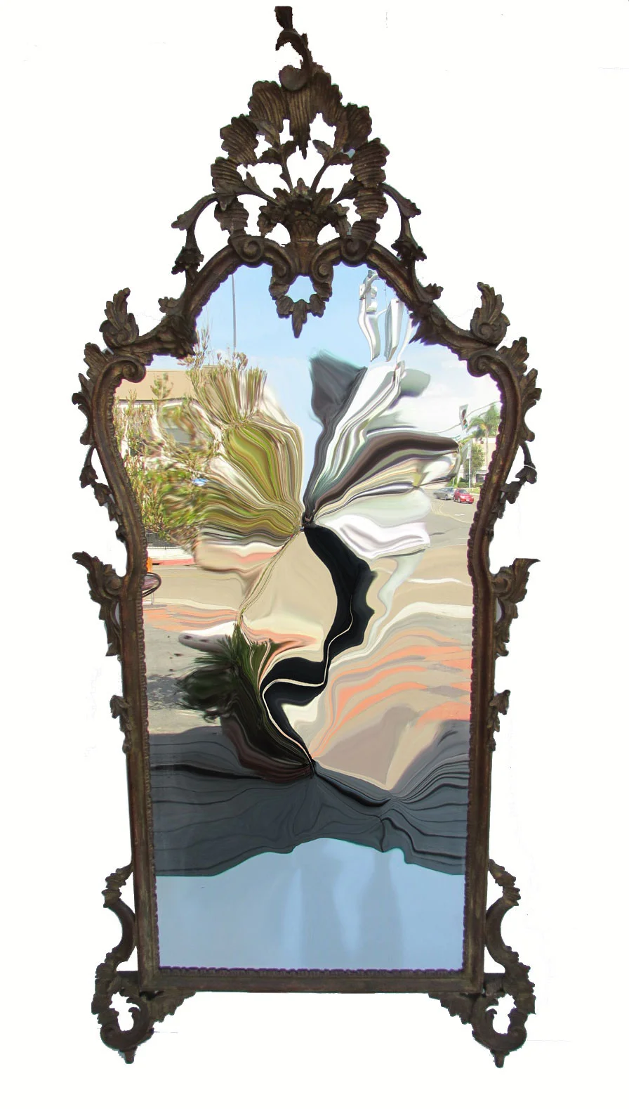 Gold gilded wood Venetian mirror