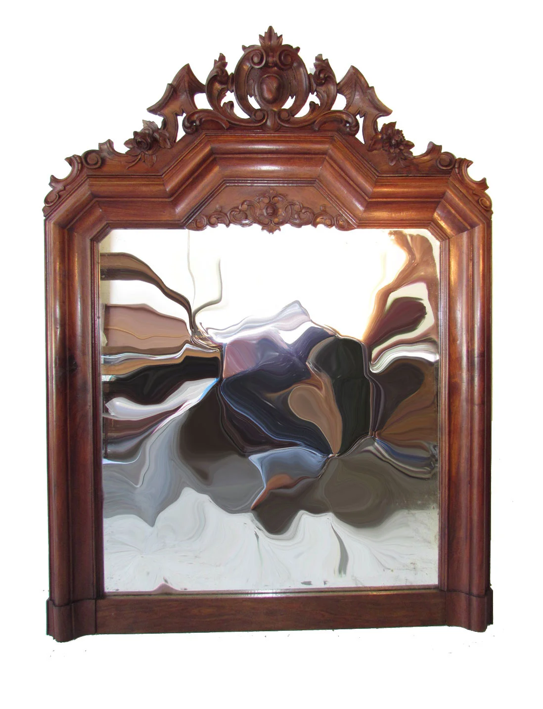 Genova solid walnut wood mirror