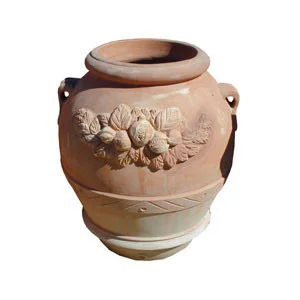 Terracotta jar "Oricio" with pomegranate garland
