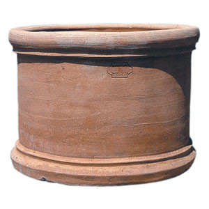 Tuscan terracotta simple cylindric vase
