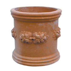 Tuscan terracotta vase with chestnuts