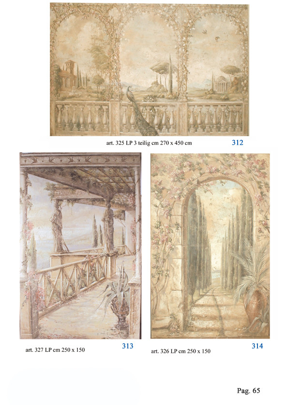Hand Made Italian Frescoes Landscape & Garden