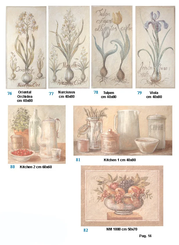 Hand Made Italian Frescoes: Flowers & Fruits — Bellini's Antique