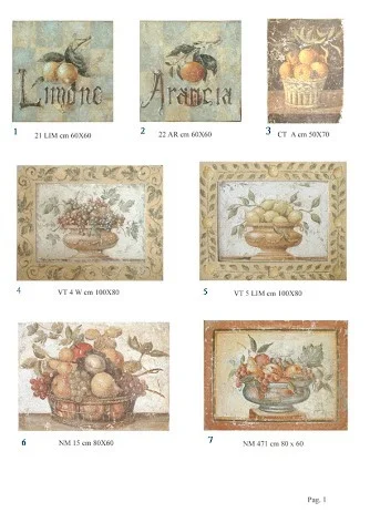 Hand Made Italian Frescoes Fruits