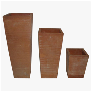 Terracotta Square Vase 