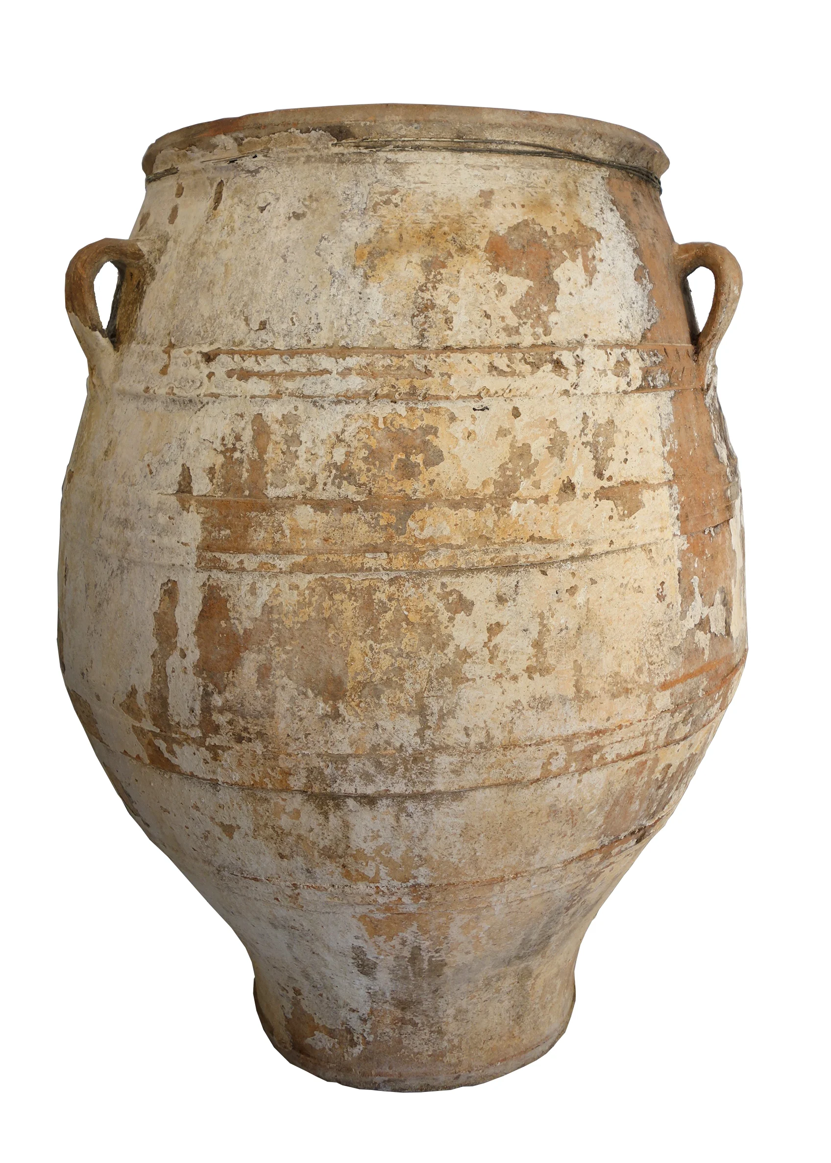 Mediterranean Antique White Large Wine Jar