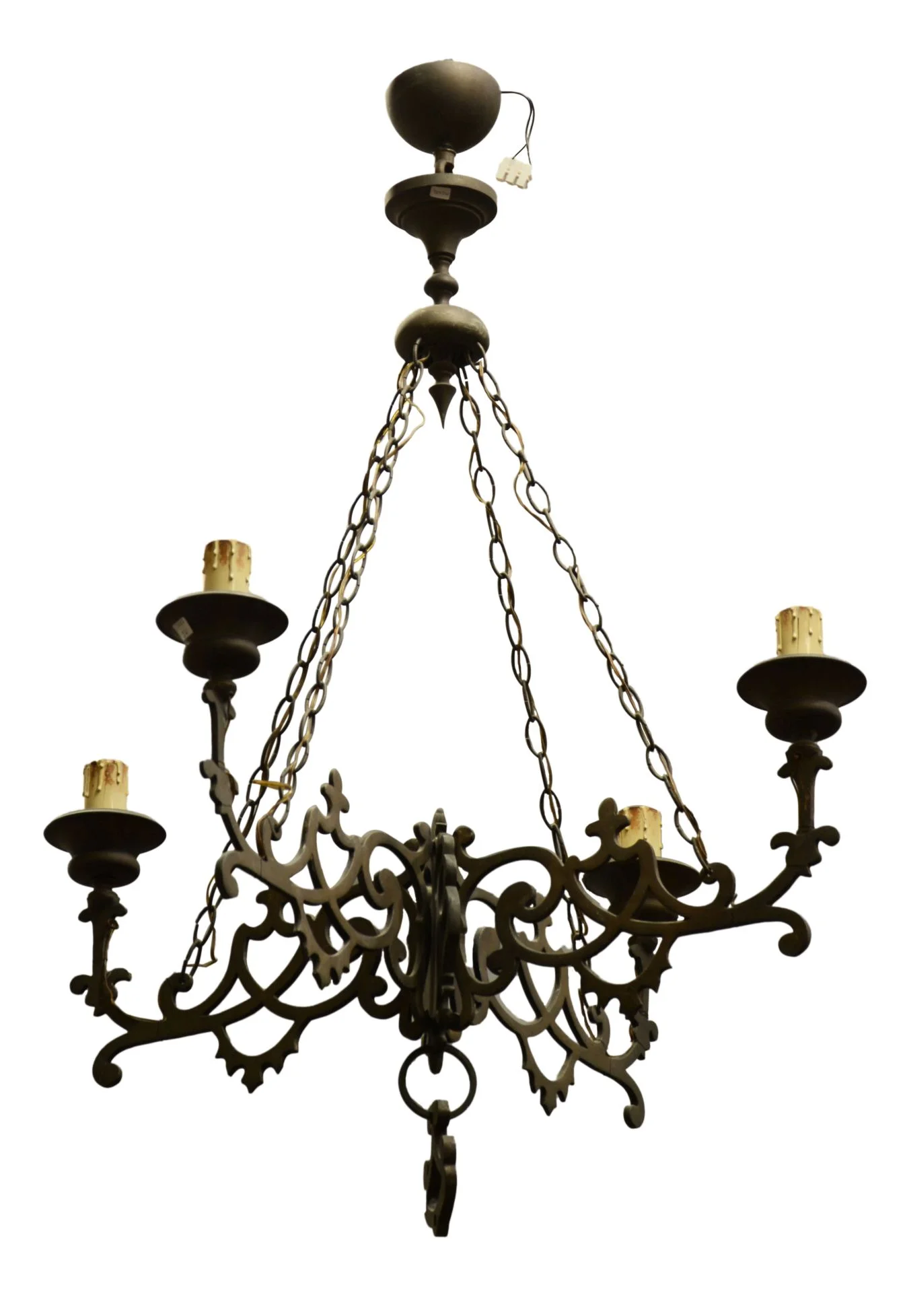 Florentine Iron Forged 4-arm Chandelier
