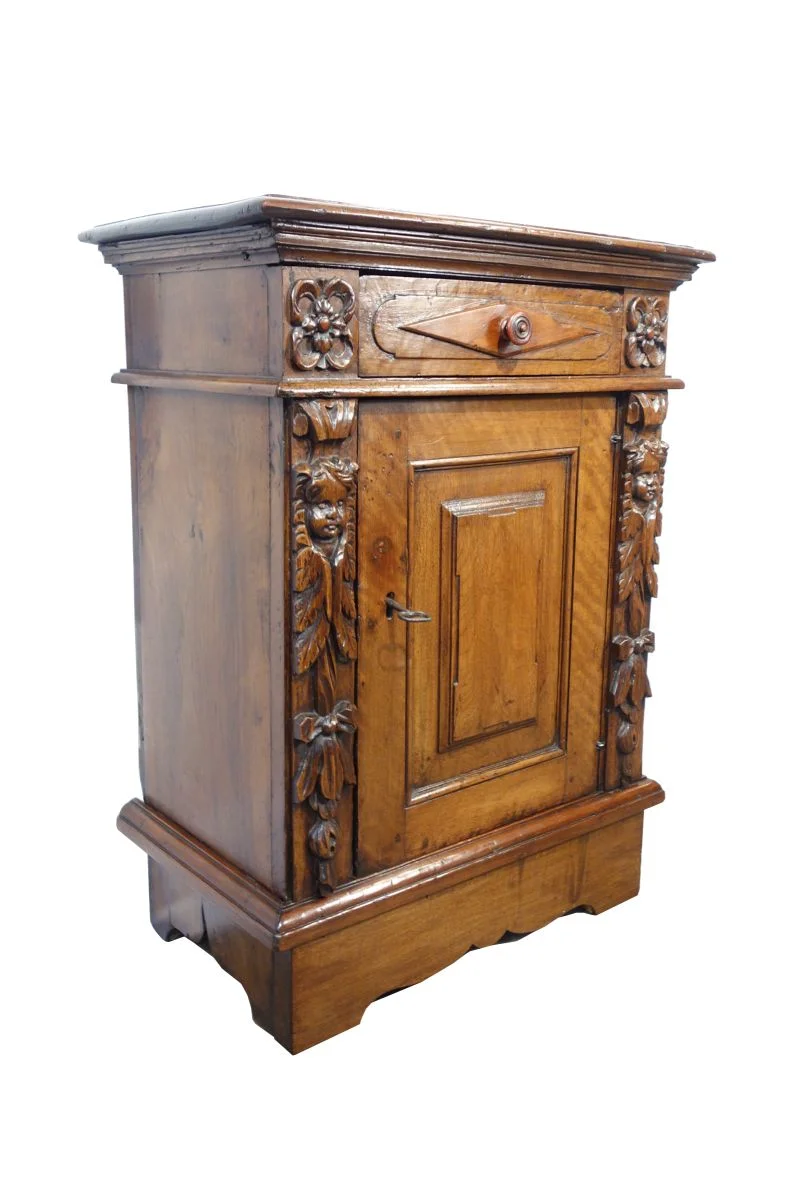 Single Night Stand with Cherub Carvings