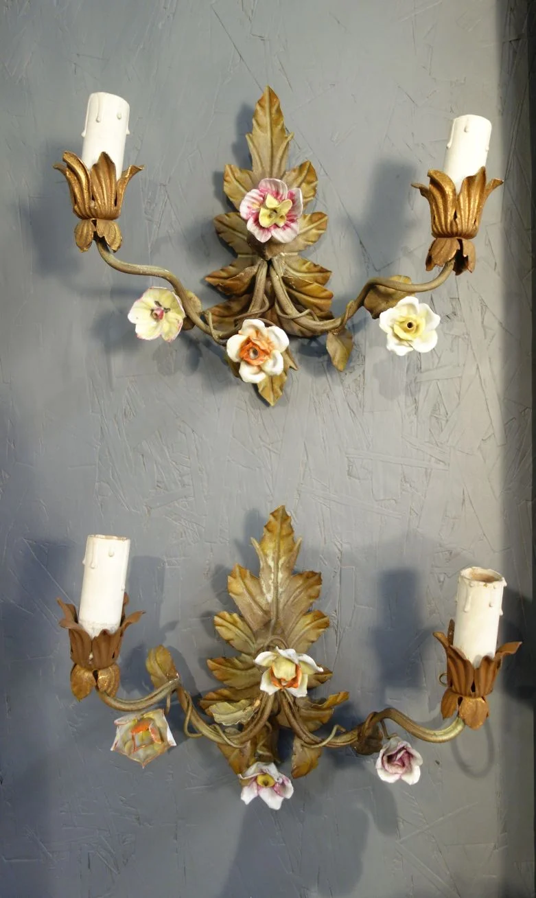 2 Candle Pair Capodimonti Sconces