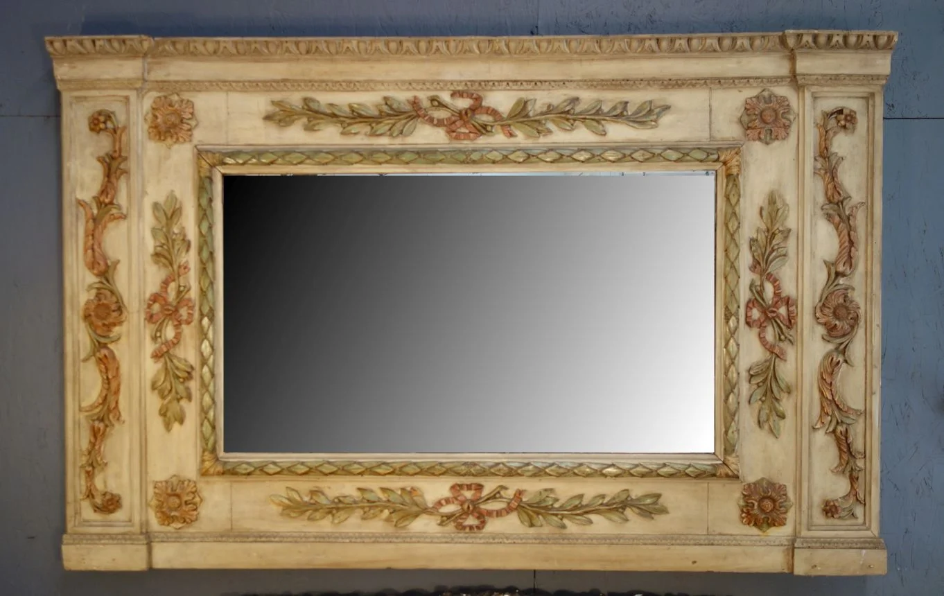 Painted Metal Fireplace Mantle Mirror,