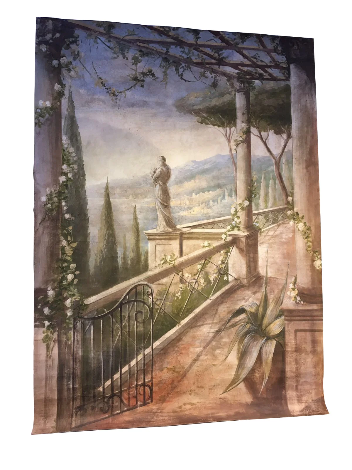 Tuscan Coast Original Fresco on Canvas