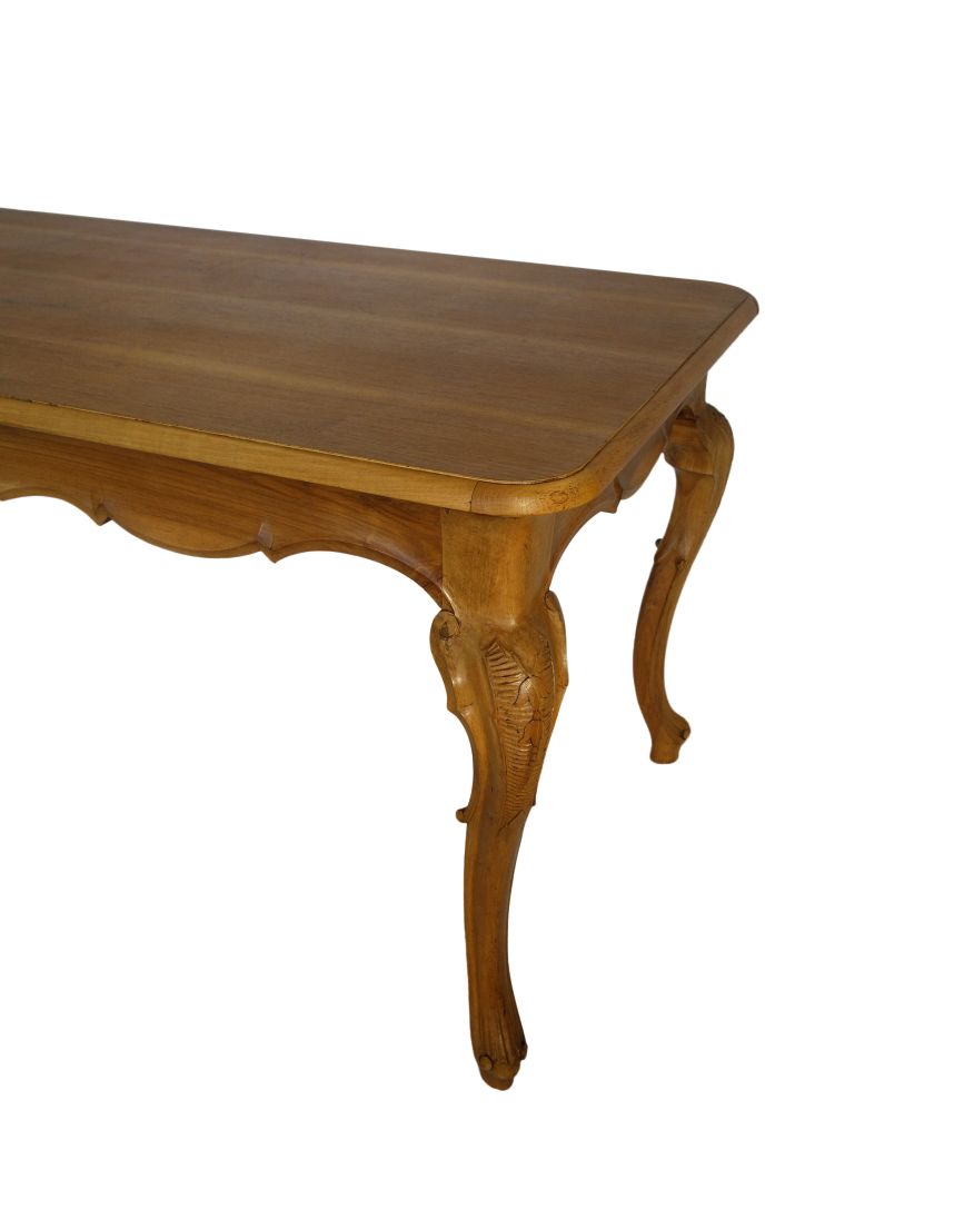 Louis XV Style Formal Natural Italian Walnut Dining Table