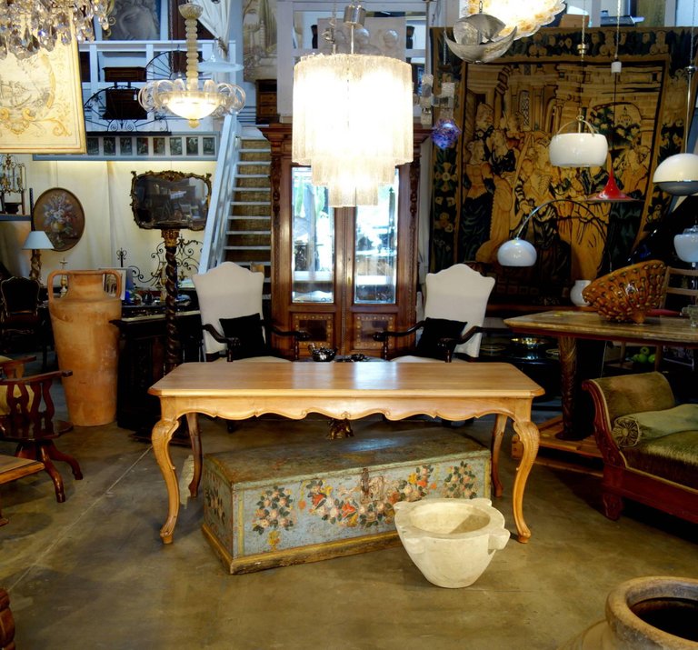 Louis XV Style Formal Natural Italian Walnut Dining Table