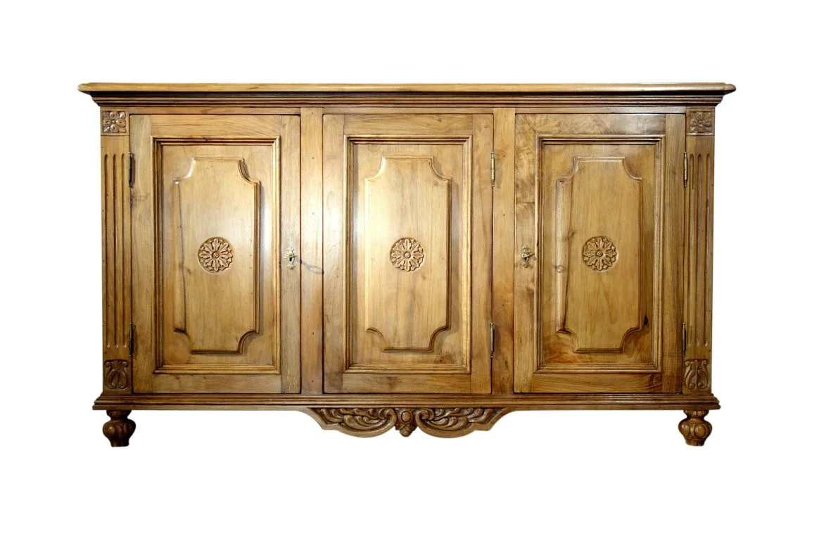 VENEZIA - Authentic Italian Antique Reproduction Mediterranean Old Walnut Credenza
