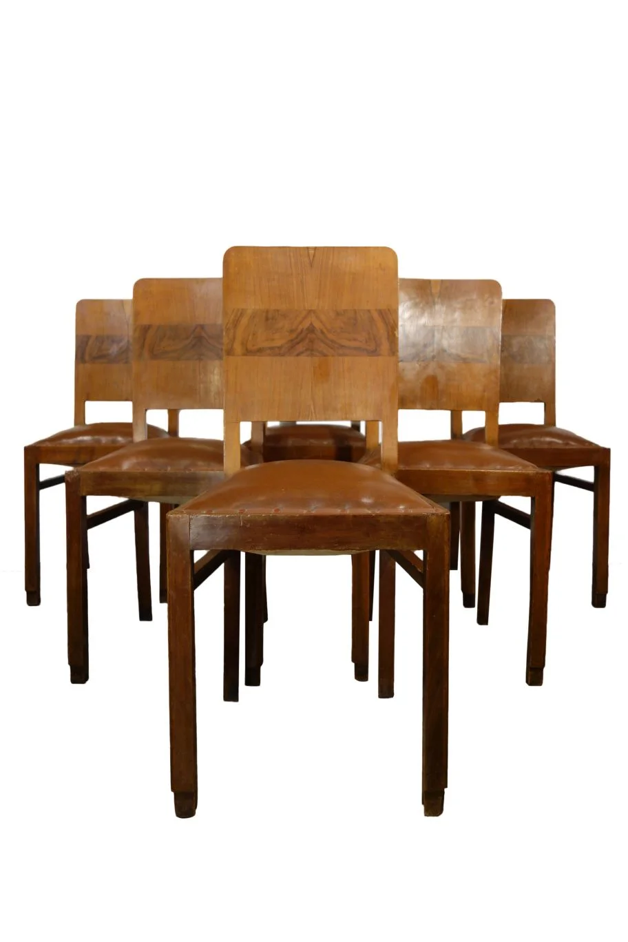 Mid Century Italian Side Chair with Veneer back, Set of 6