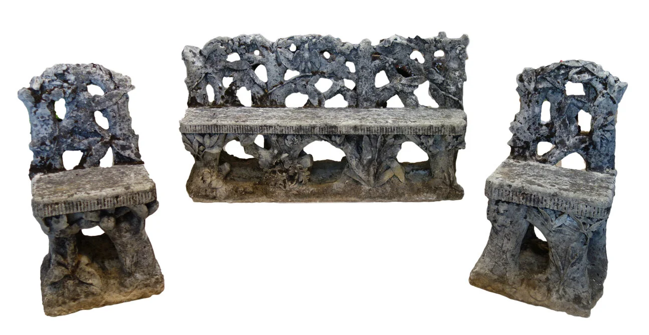 Faux Bois Bench and Pair of Chairs (2).JPG