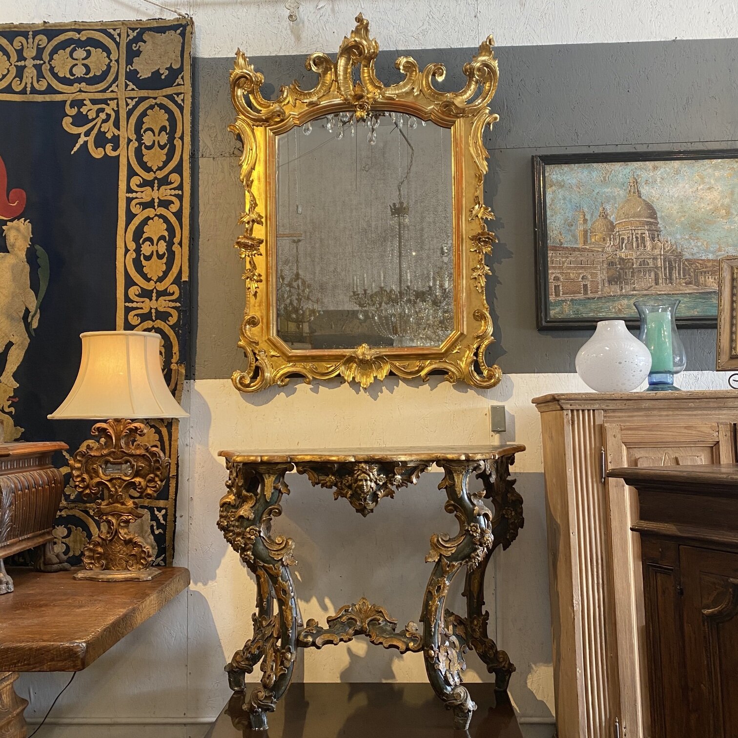 Italian Antique Gold Mirror 19Th C (3).jpg