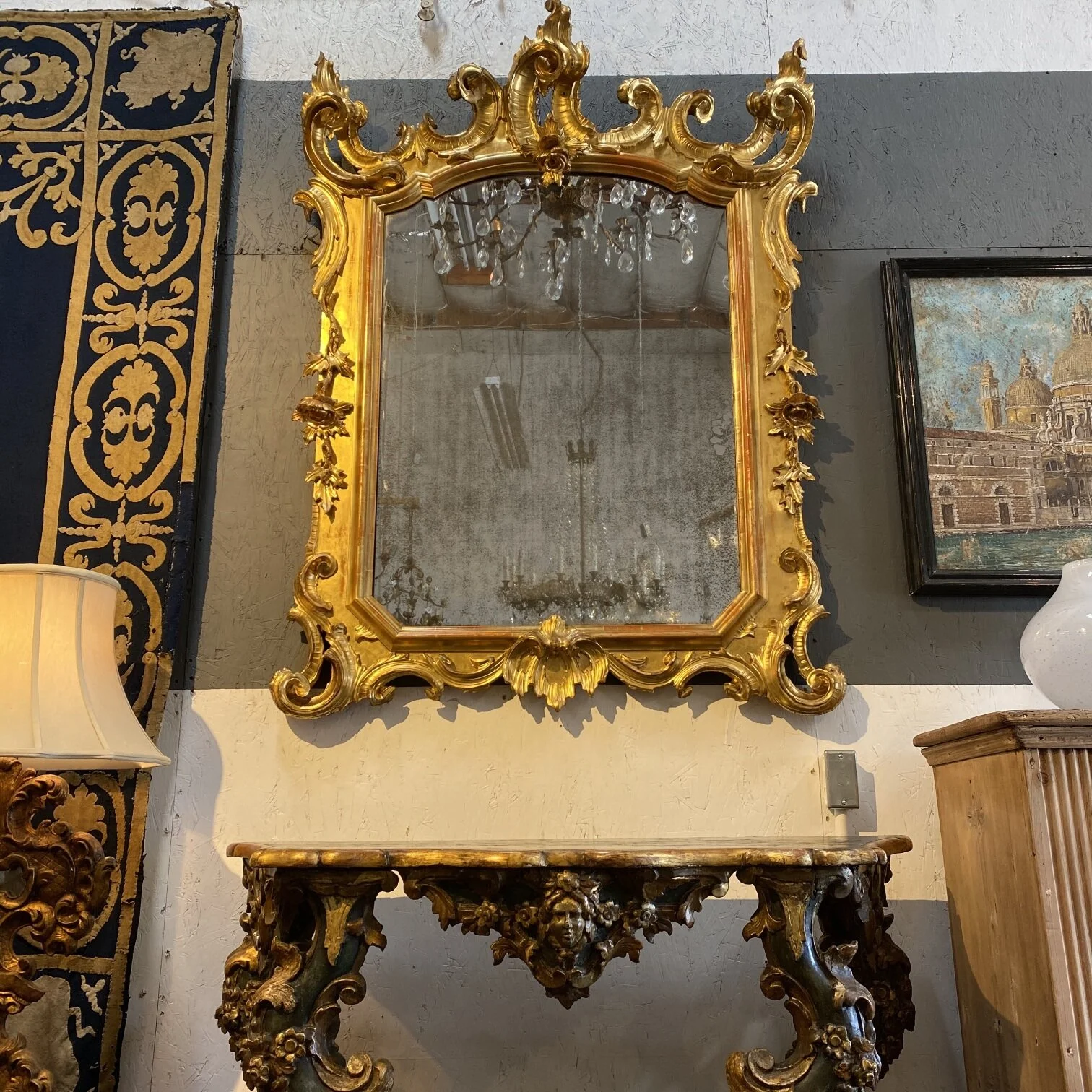Italian Antique Gold Mirror 19Th C (4).jpg