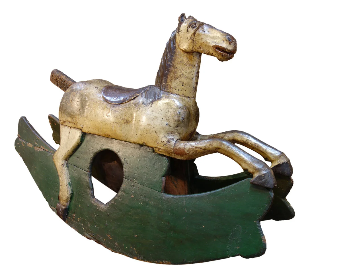 antique-painted-wood-rocking-horse