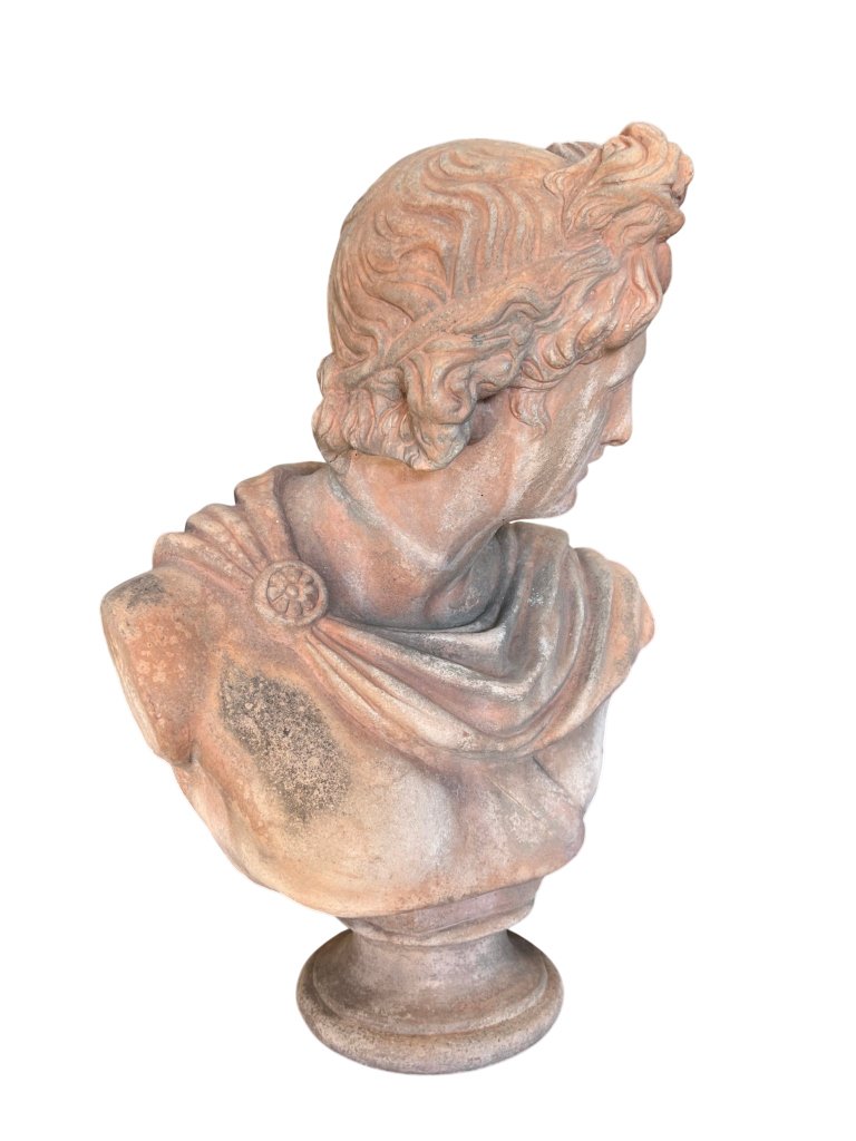 Italian Terracotta Garden Bust Apollo  (9).jpg