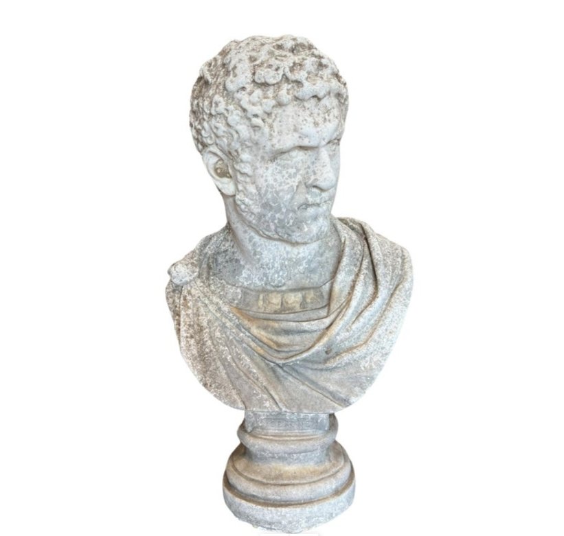 Italian Antique Cast Stone of Marcus Aurelius Antoninus Caracalla Bust