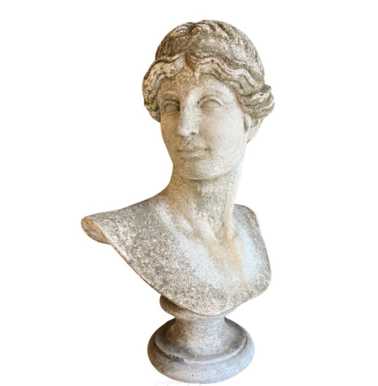 Italian Antique Stone Cast Bust of Athena Lemnia