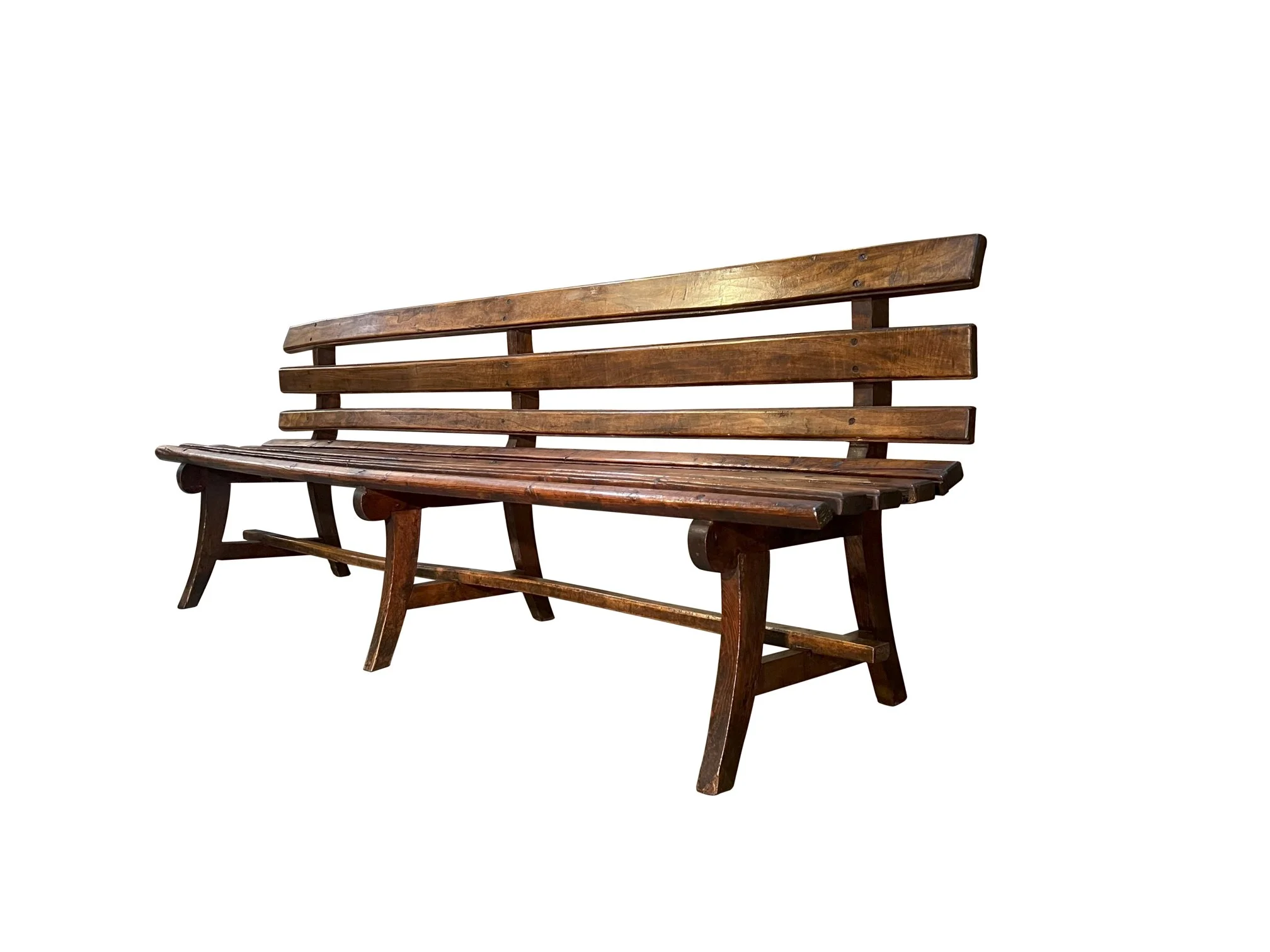  Antique Italian long train wood bench 