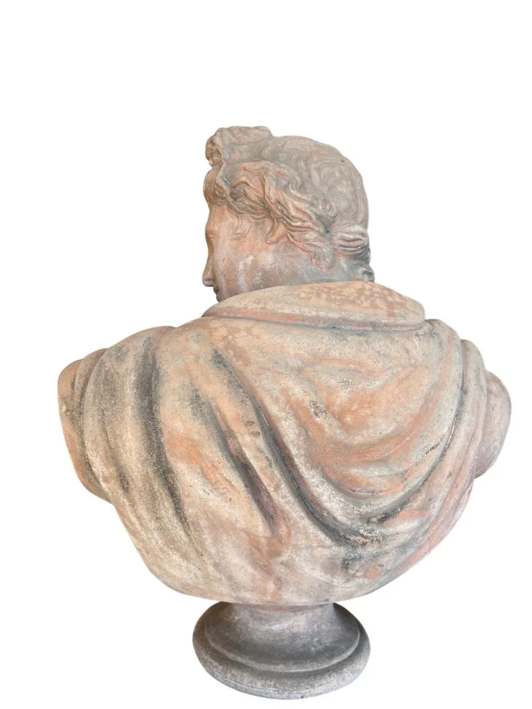 Italian Terracotta Garden Bust Apollo  (7).jpg