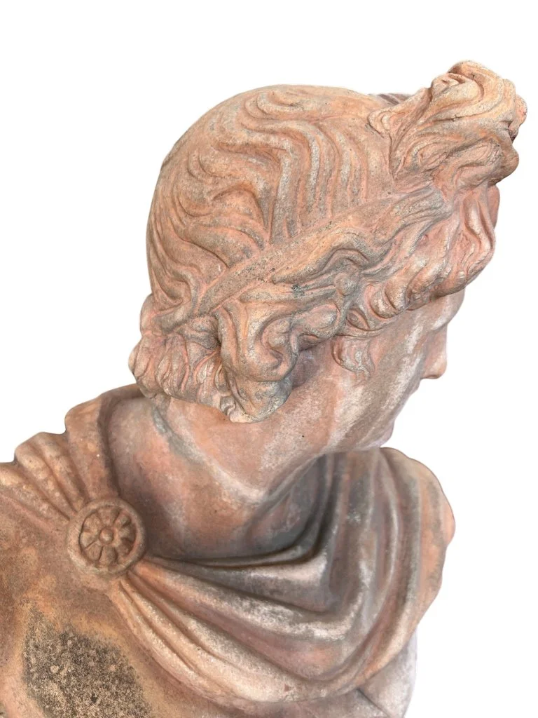 Italian Terracotta Garden Bust Apollo  (10).jpg