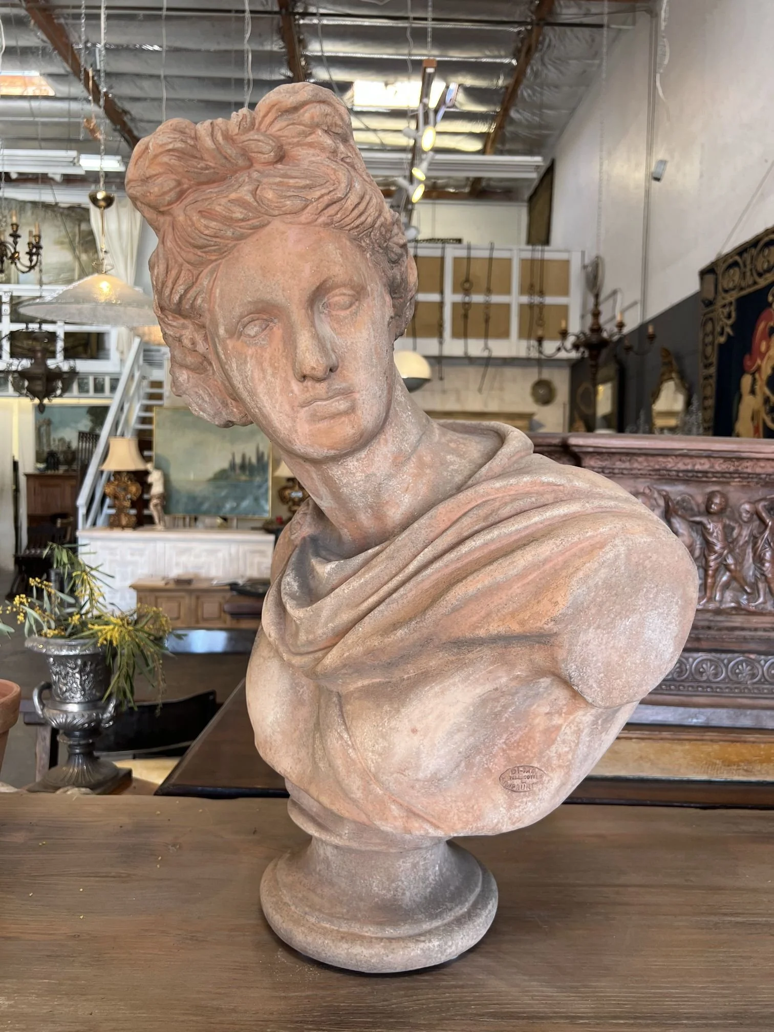 Italian Terracotta Garden Bust Apollo (5).jpg