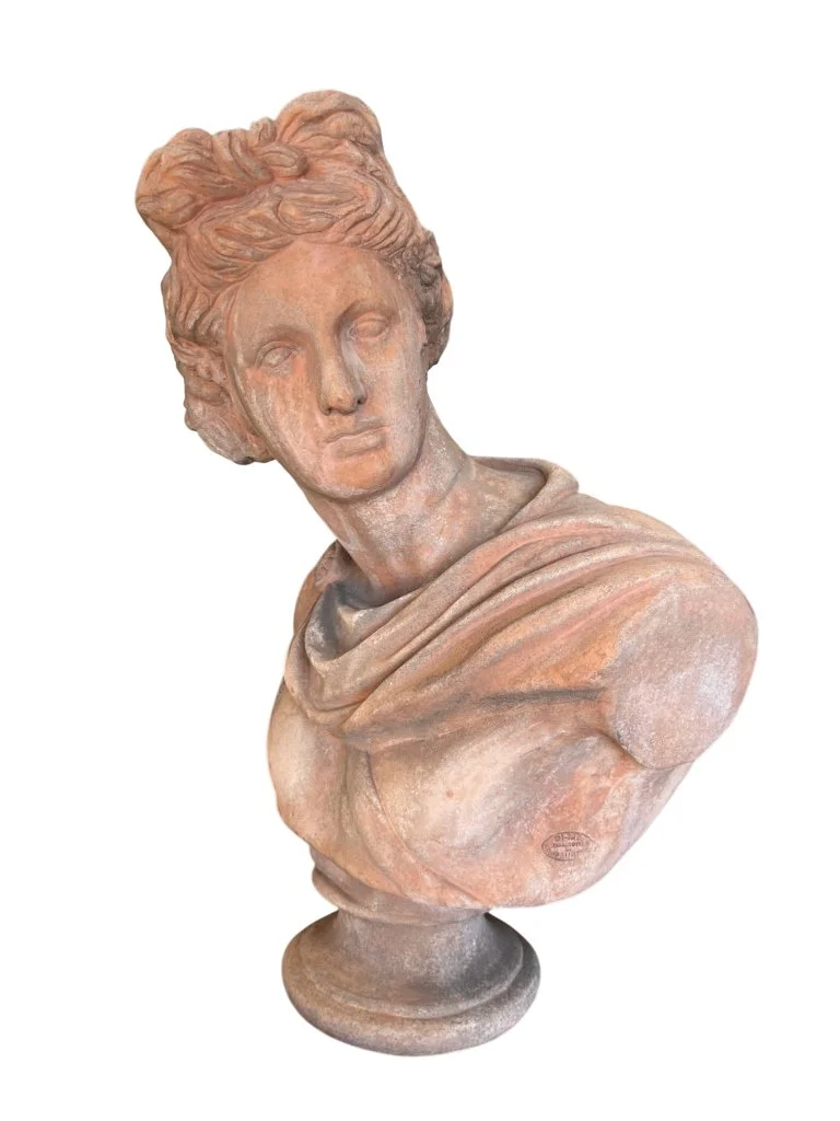 Italian Terracotta Garden Bust Apollo  (5).jpg
