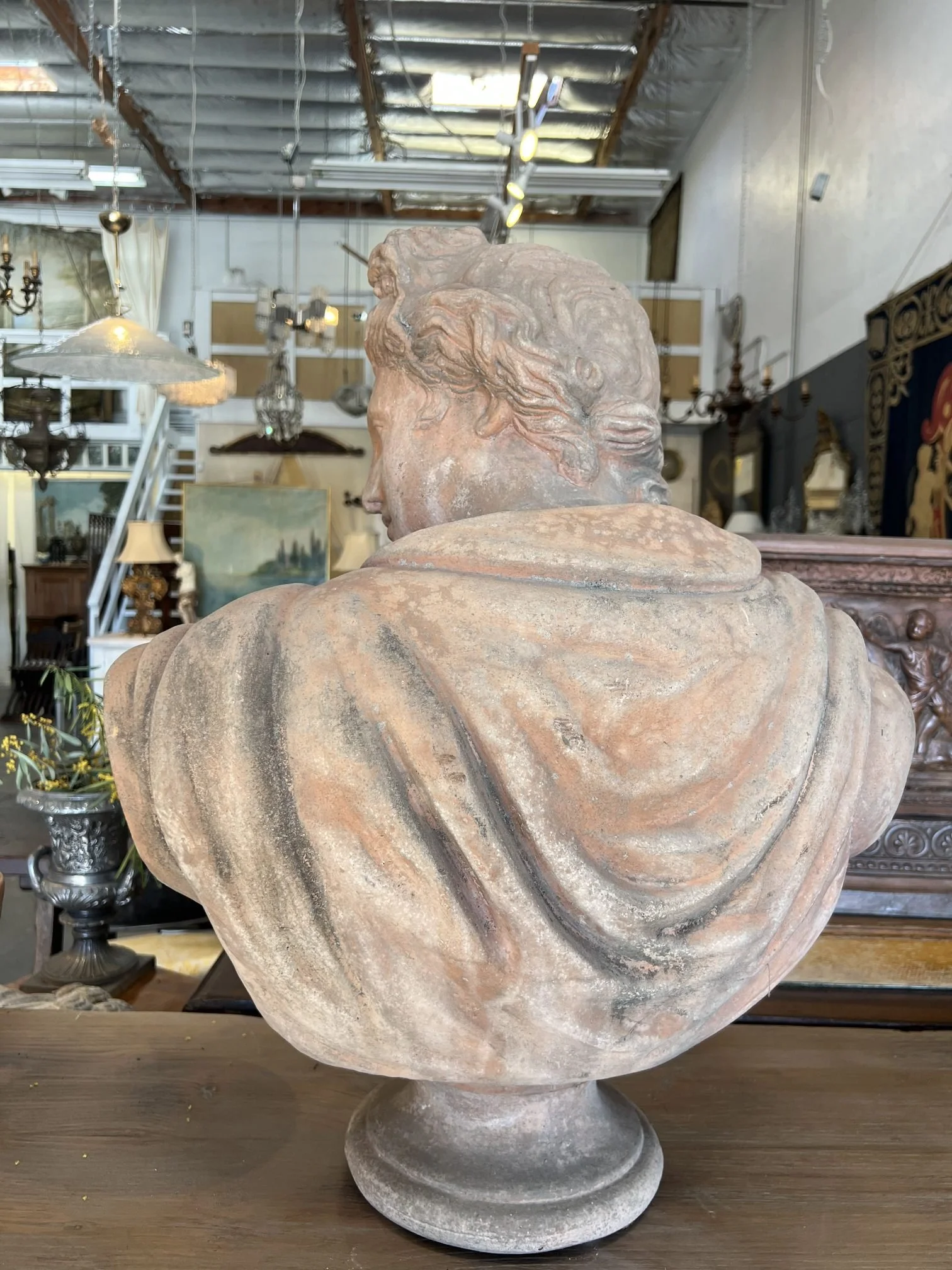 Italian Terracotta Garden Bust Apollo (7).jpg