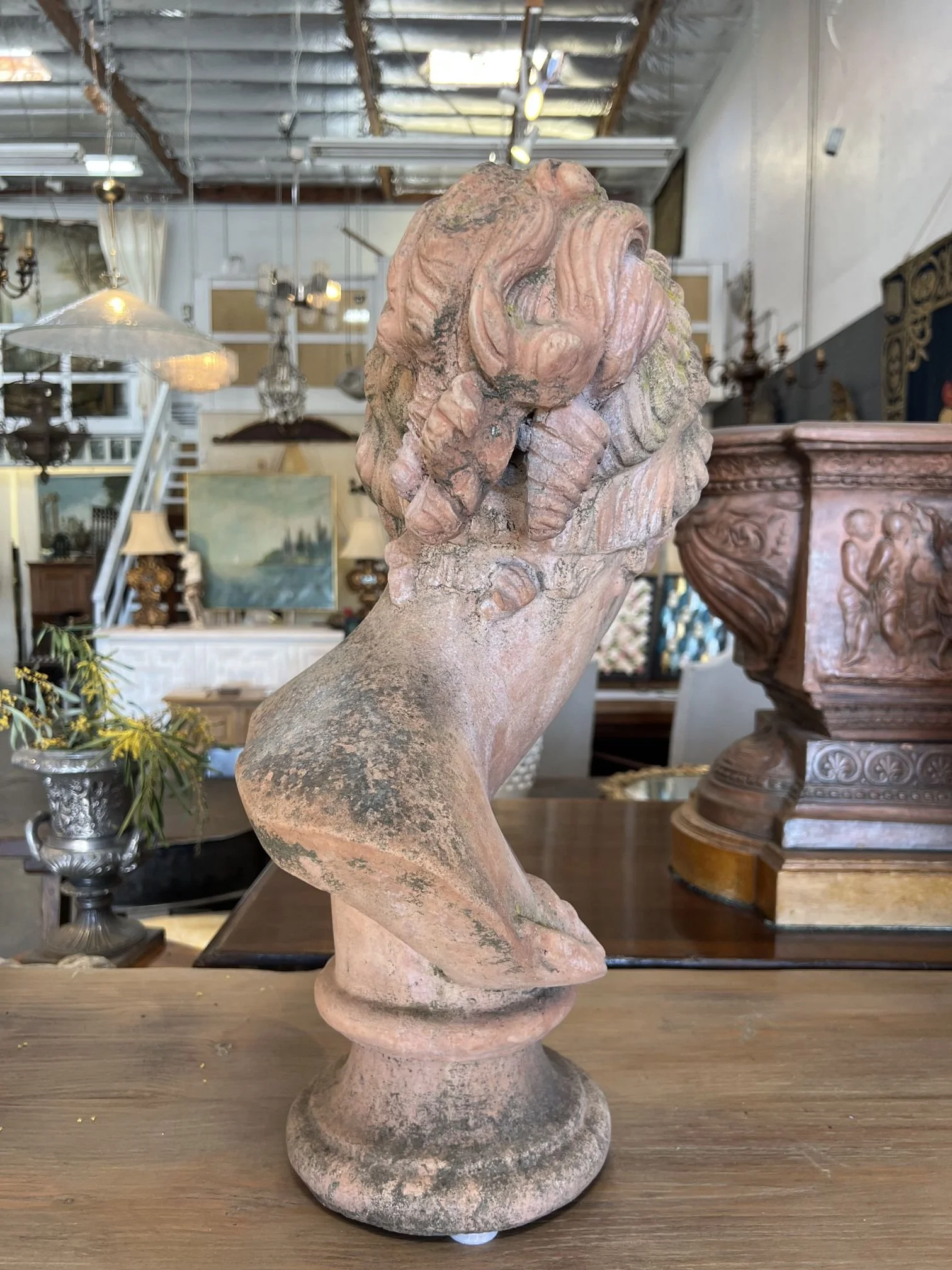 Italian Terracotta Garden Bust Galatea  (7).jpg