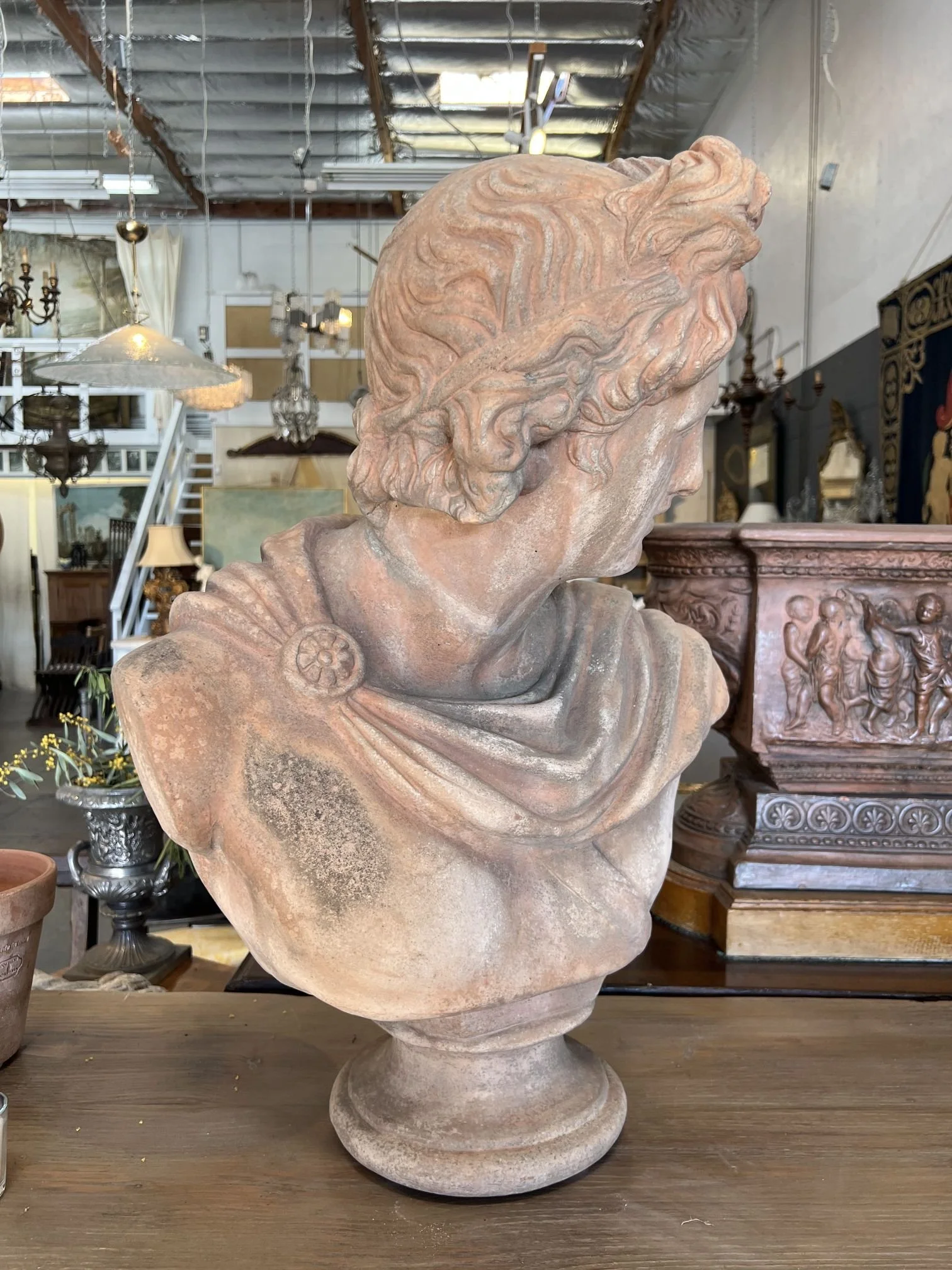 Italian Terracotta Garden Bust Apollo (9).jpg