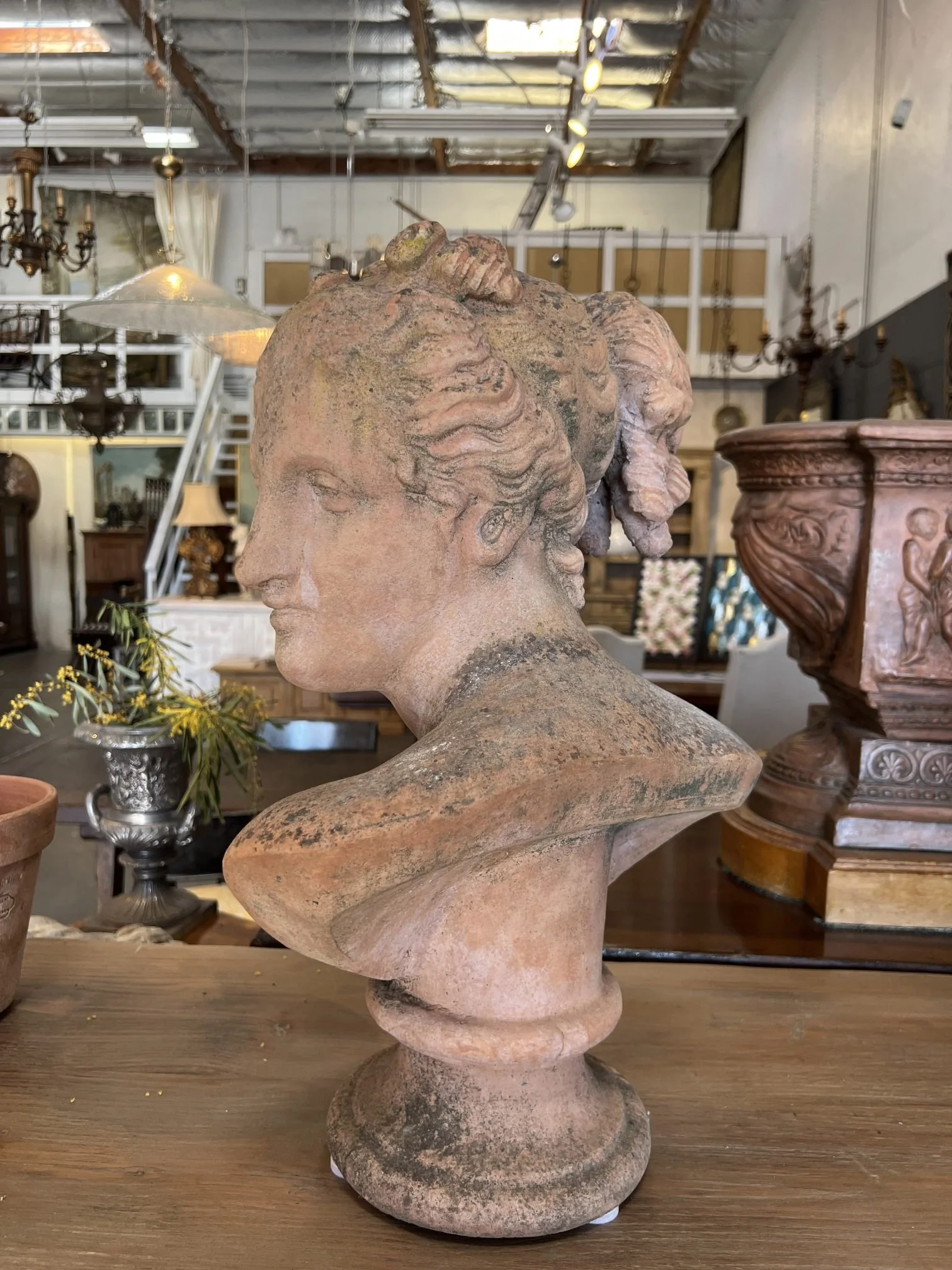 Italian Terracotta Garden Bust Galatea  (4).jpg