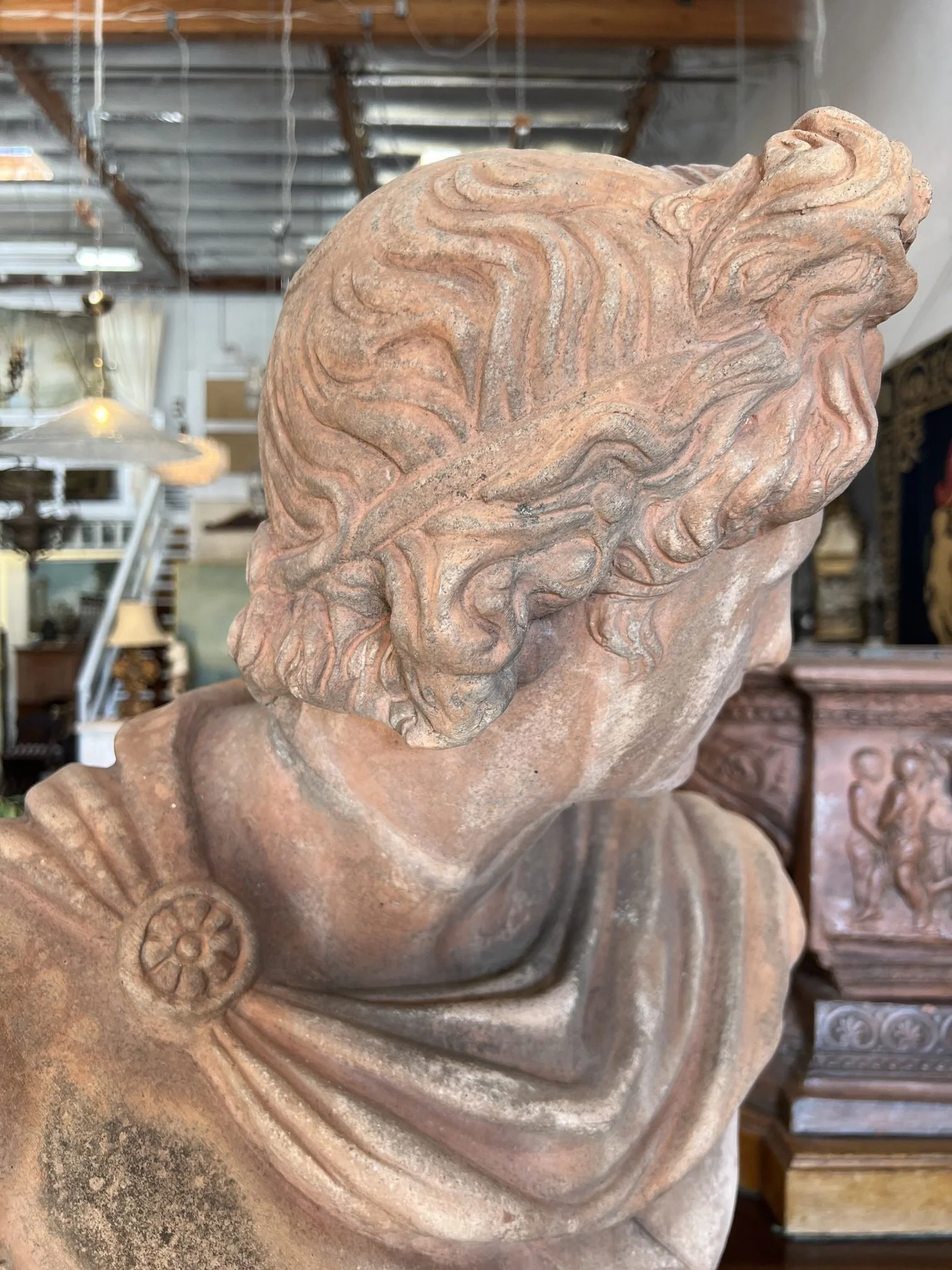 Italian Terracotta Garden Bust Apollo (10).jpg