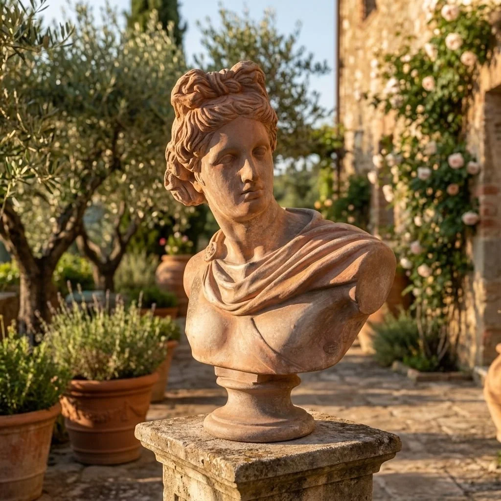 Bellini Antique 19th Century Terracotta Apollo Bust   (2).jpg