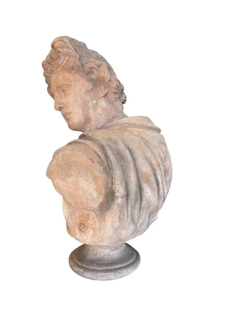 Italian Terracotta Garden Bust Apollo  (4).jpg