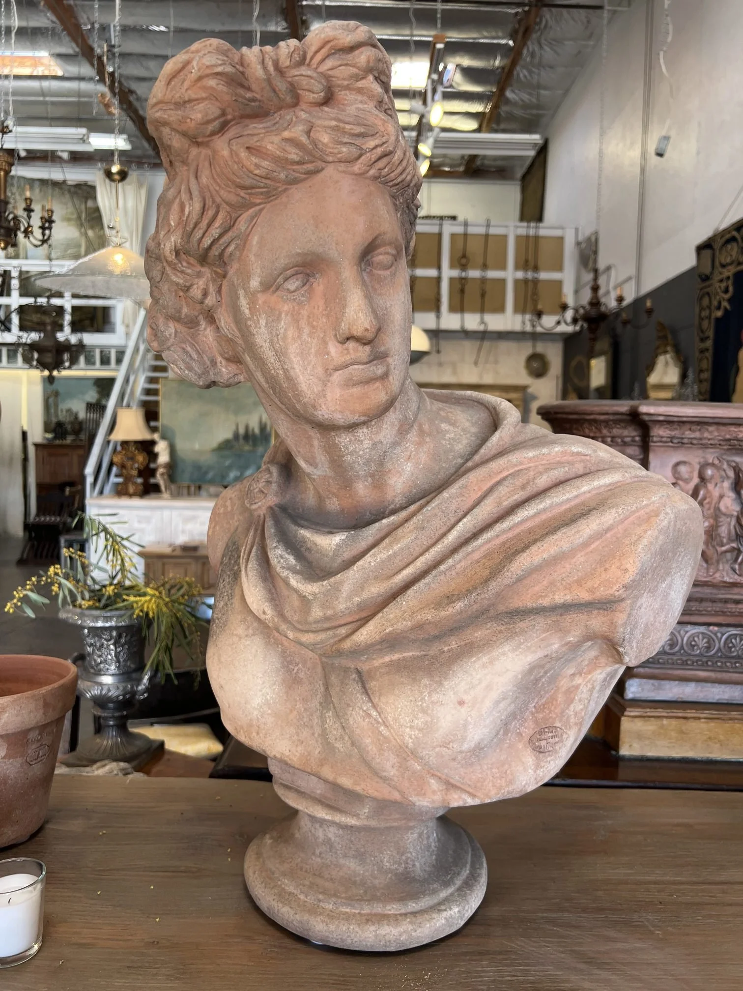 Italian Terracotta Garden Bust Apollo (3).jpg