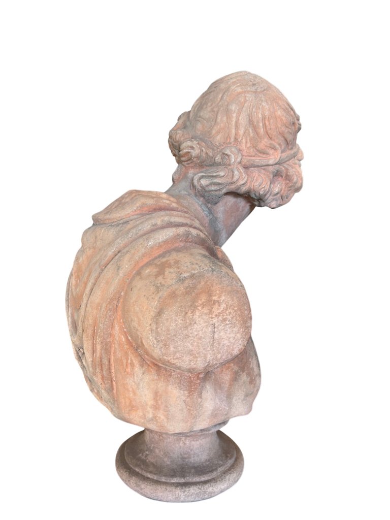 Italian Terracotta Garden Bust Apollo  (8).jpg