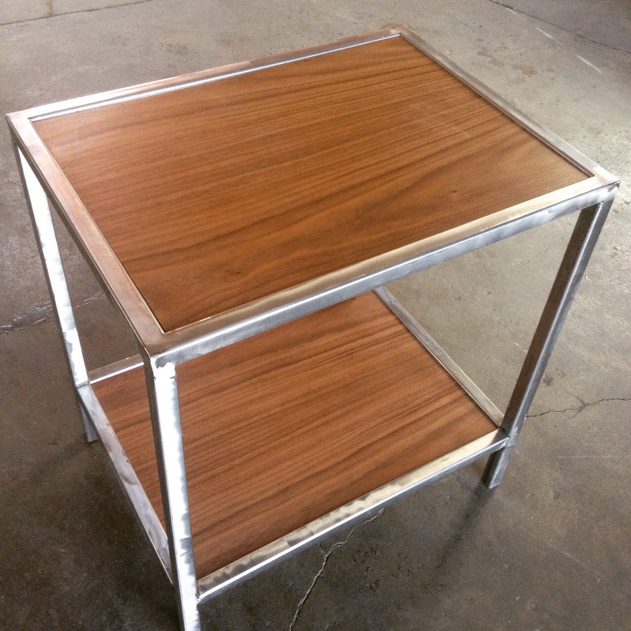 Walnut and Steel Table For Office