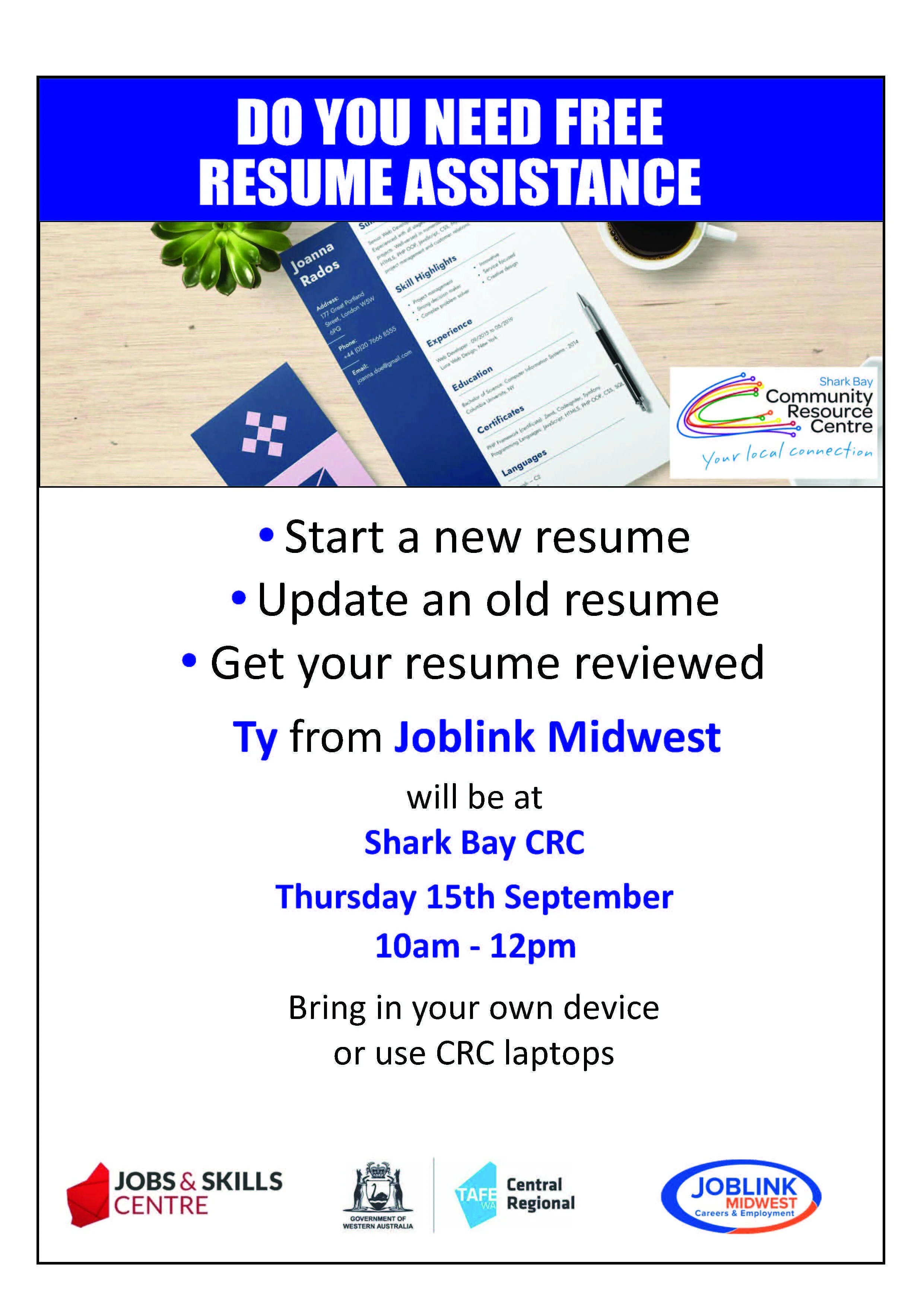 Resume Assistance with Joblink Midwest