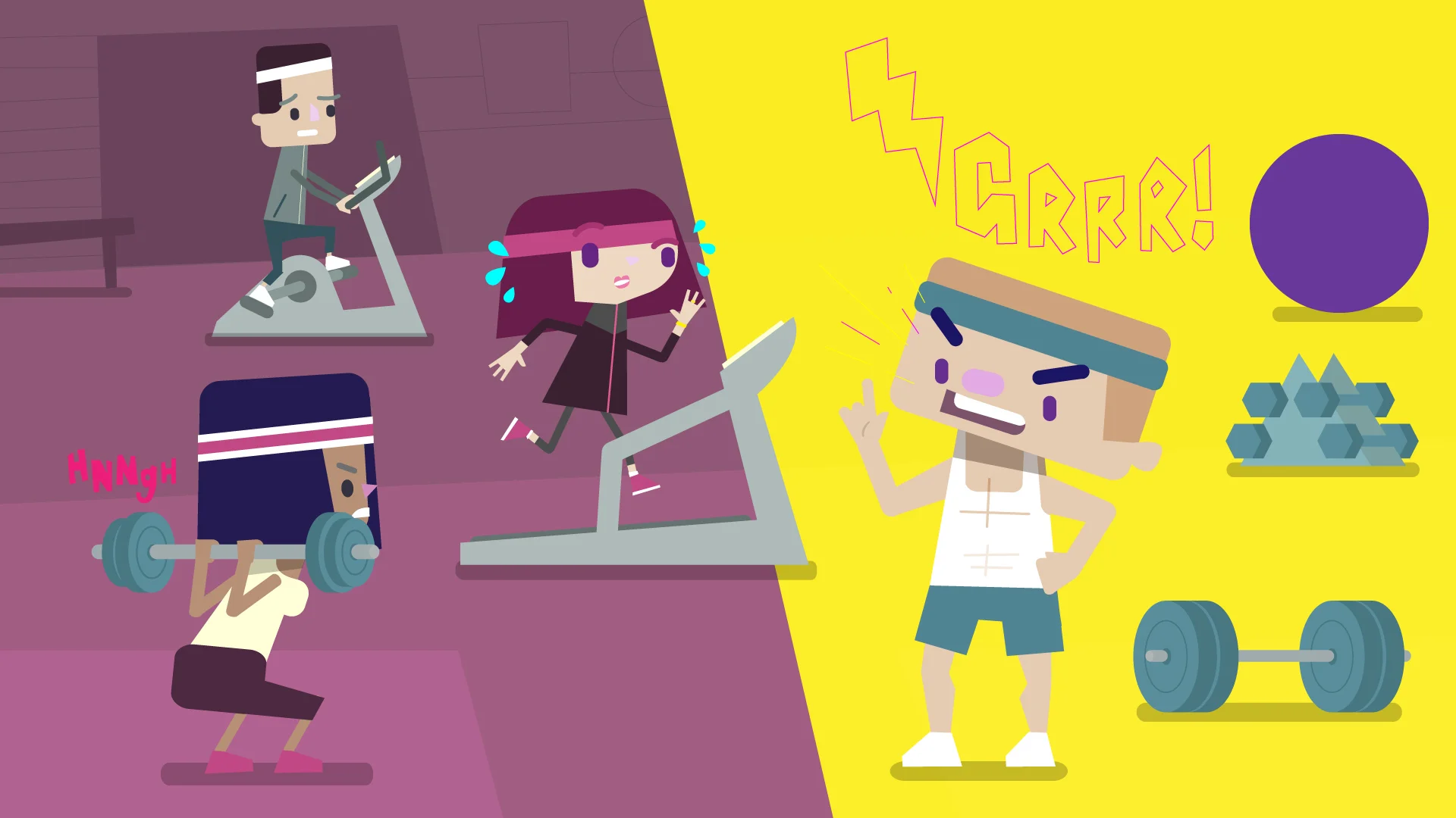 Silly Grown Ups, getting all worked up about working out.