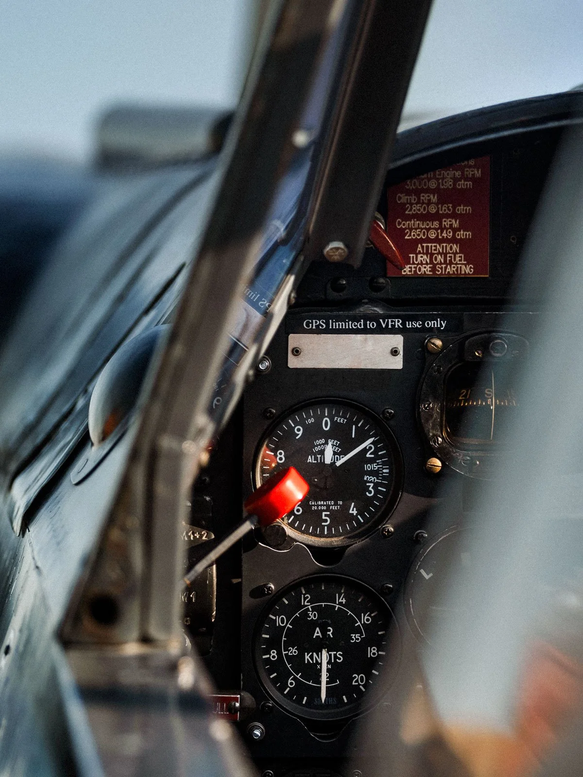 Hispano Aviación Buchón as Messerschmitt Bf-109 Yellow 10 cockpit view at Duxford Airfield.