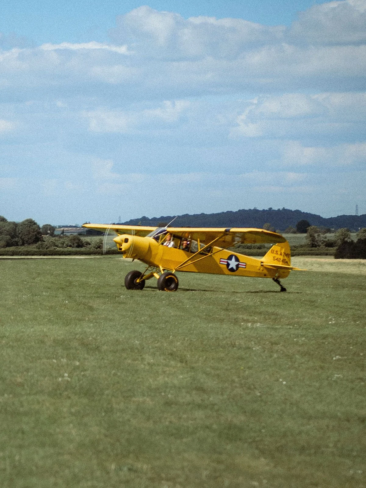 Piper PA-18-150 Super Cub at Shuttleworth Collection Airfield Fly in.